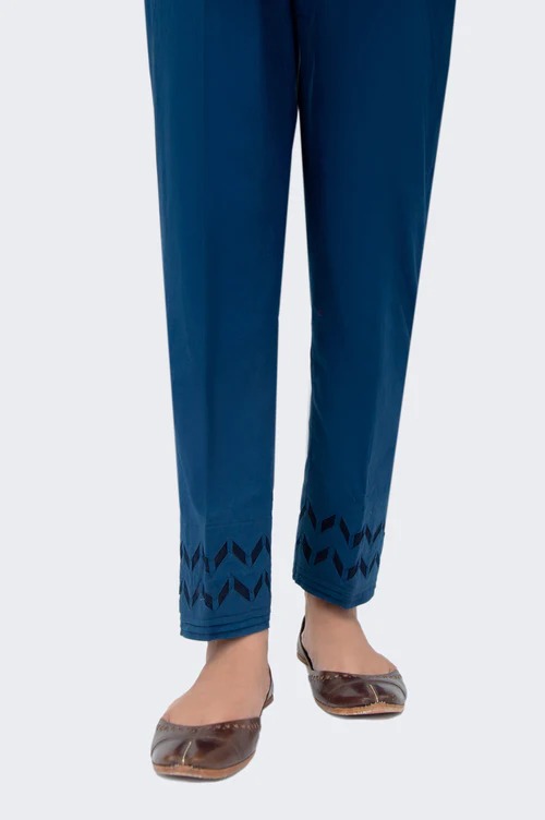 Stylised Cambric Cigarette Pants - Blue
